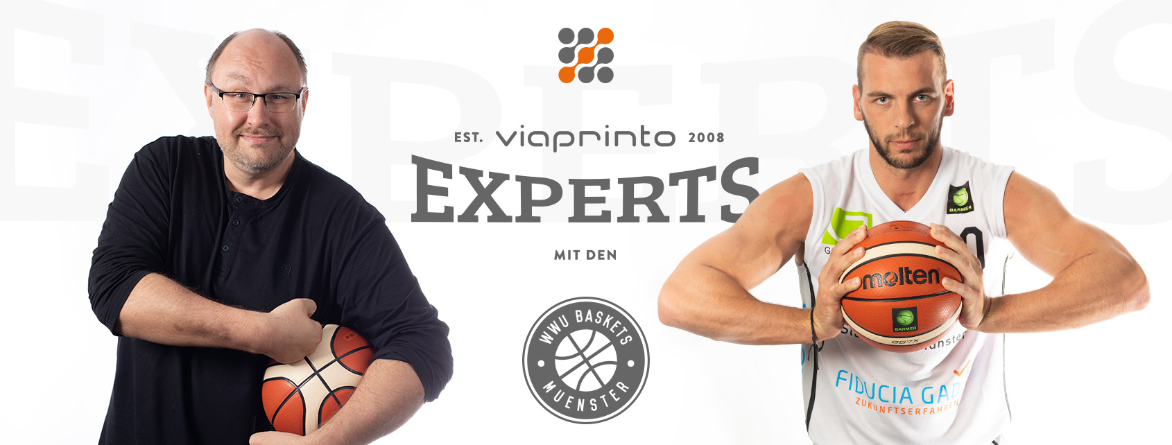 Blogheader viaprinto experts: Magnus und Kai