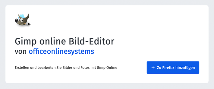 Vorschau des Firefox-Addons für GIMP