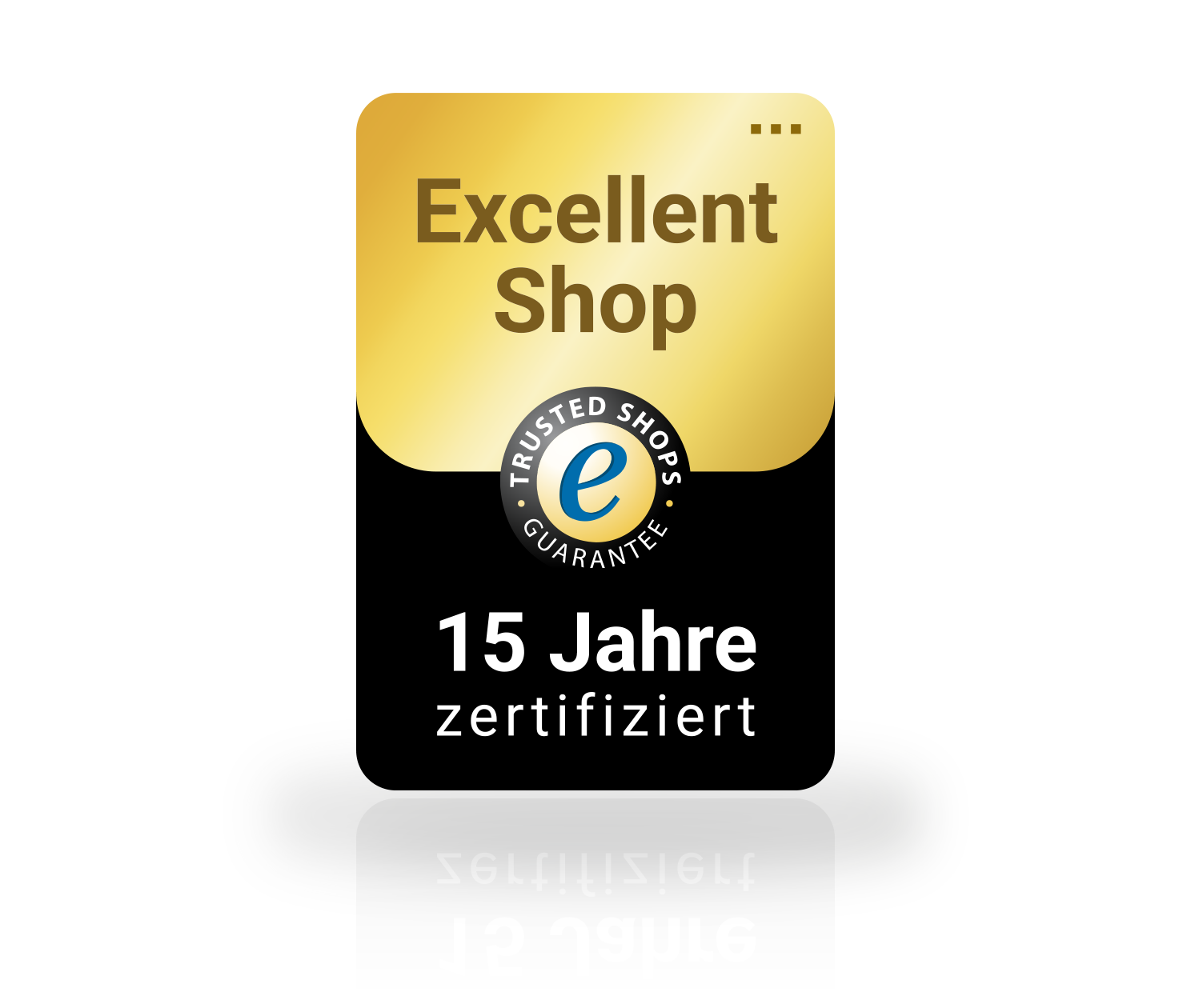 Das Trusted Shops Siegel zum Excellent Shop Award wird in einer Animation drehend gezeigt.