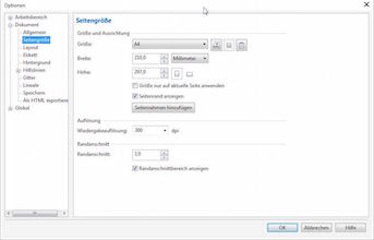 Seitengrößen und Randanschnitt festlegen