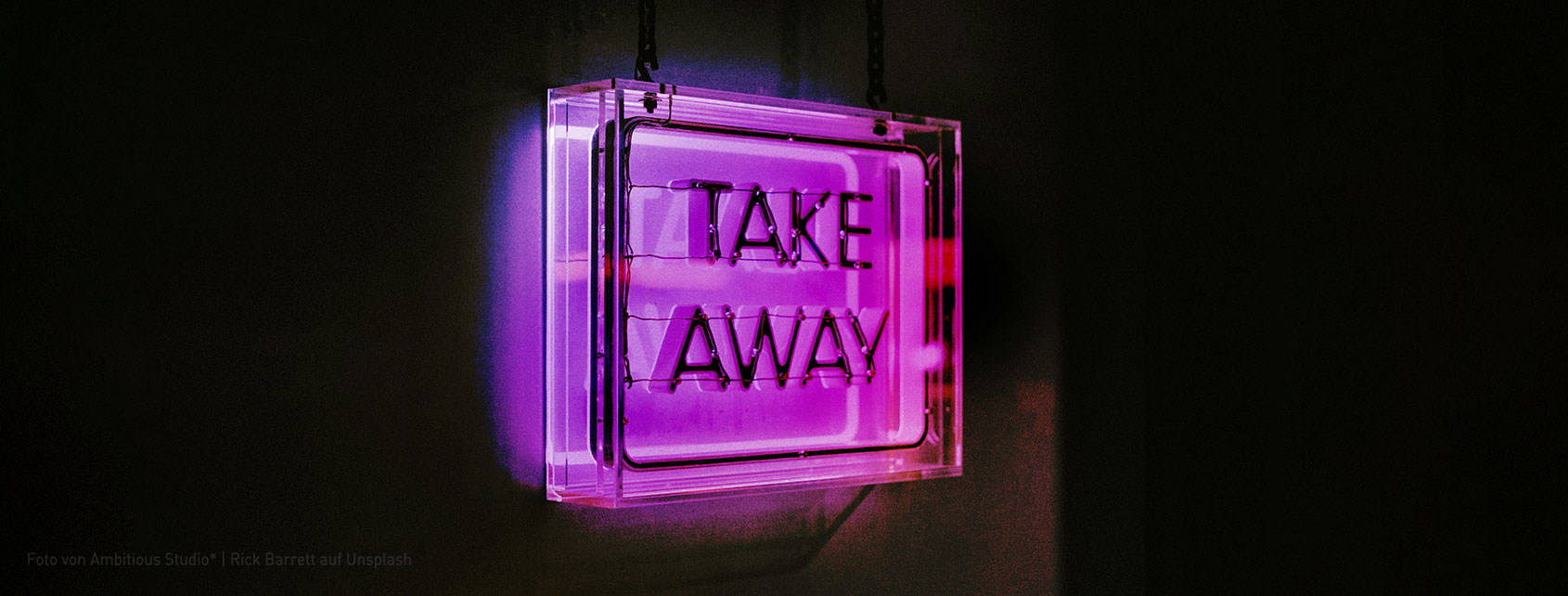 Neon-Reklameschild Take away