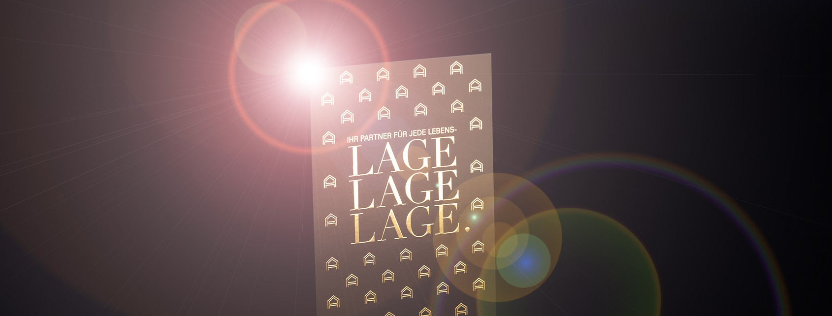 Flyer mit Goldveredelung und lens flare