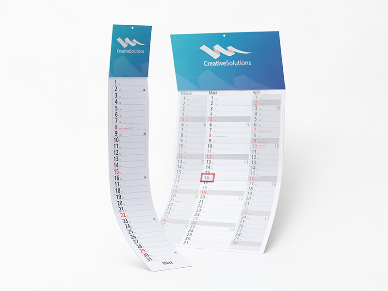 Streifenkalender 2025 drucken Online mit Ihrem Logo